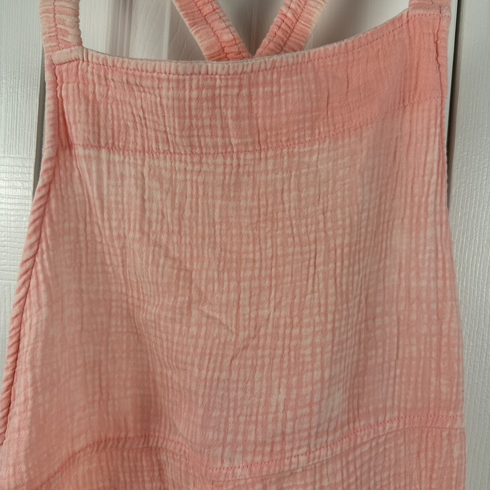 Zenana Coral Washed Double Gauze Wide Leg Overalls Size Large NWOT BOHO - Picture 2 of 12